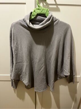 Anthropologie Stateside Light Gray Waffle Knit Cowl Sweater